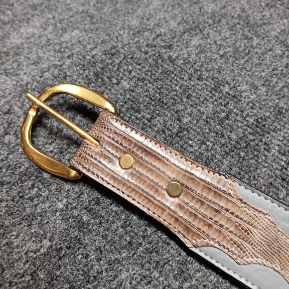 Circle Y Belt 32 Lizard Leather Western‎ Gray - Picture 3 of 9